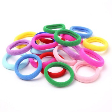 Hair ties no crease for kids baby toddlers girls - Small seamless 50 PCS 10 Colors hair bands ponytail Holder - Hanmei