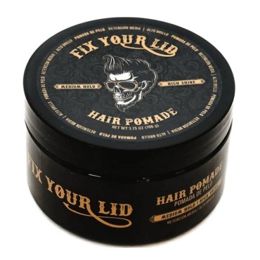 Fix Your Lid Hair Pomade for Men 3.75 oz Water Based Wax - Medium Hold Edge Control - High Shine Non-greasy Styling Wax for All Hairstyles
