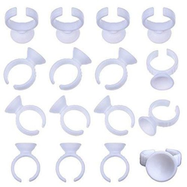 WOIWO Makeup Glue Rings Tattoo Glue Holder Disposa...