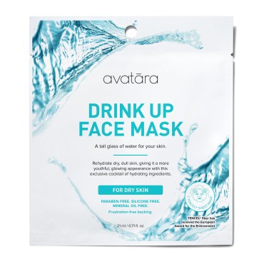 Avatara Drink Up Face Sheet Mask for Dry Skin, 0.71 Fluid Ounce
