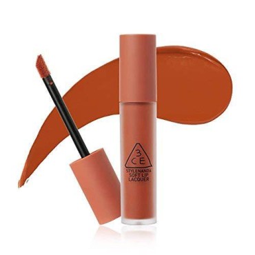3CE New Soft Lip Lacquer 6g #TAWNY RED Brick Orange Color Long lasting Tint