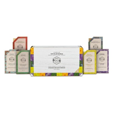 Crate 61, Vegan Natural Bar Soap, Dry Skin, Handmade Soap With Premium Essential Oils, Pack of 6 (Most Popular)