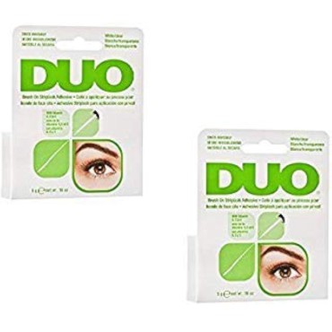 DUO Brush-On Lash Adhesive with Vitamins A, C & E, Clear, 0.18 oz - 2 Pack (6 Pinkleaf Greeting Cards Included)