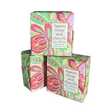 Greenwich Bay Cleansing Spa Soap, Shea Butter, and Cocoa Butter. No Parabens, No Sulfates 6.35 Oz. (3 Pack) … (Passion Flower)