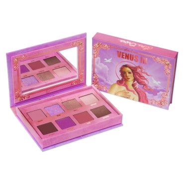 Lime Crime Eye & Face Palette, Venus 3-8 Shades in Matte, Glitter & Metallic Finishes of Dreamy Pinks & Purples - Highly Pigmented Color & Easy to Blend Formula - Mirrored Box - Vegan