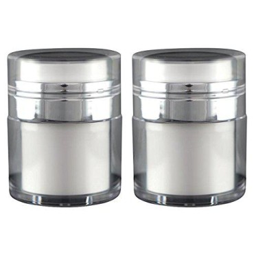 Airless Jar, Shiny Silver Collar - 1 oz./30ml (2-pack)