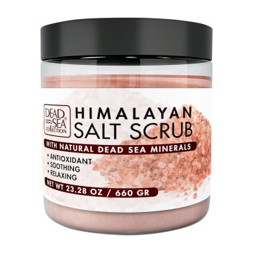 Dead Sea Collection Salt Body Scrub - Large 23.28 OZ - with Himalayan Salt, Organic Oils and Natural Dead Sea Minerals