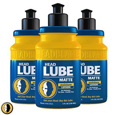 HeadBlade HeadLube Matte Moisturizer Lotion 5 oz for Men (3 Pack) - Leaves Head Shiny and Grease-Free