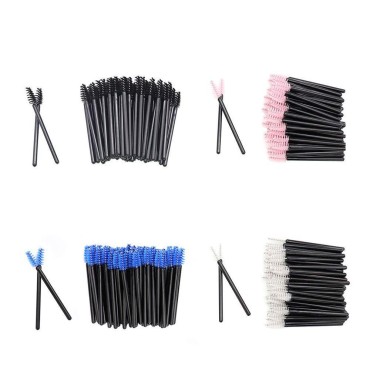 200 Pack Mascara Wands Mini Disposable Eyelash Brushes for Extensions Eye Lash Wand Brow Brush Makeup Tool Bulk, 4 Colors