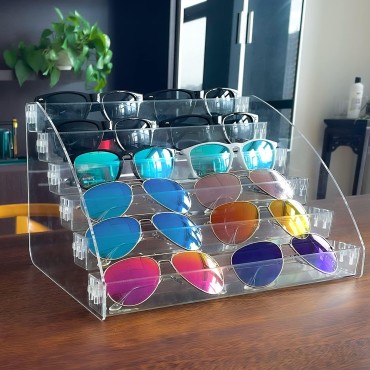 MineSign Sunglasses Organizer Clear Eyeglasses Dis...