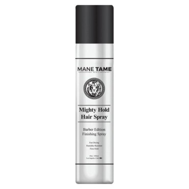 MANE TAME Mighty Hold Hair Spray for Men 10oz - Barber Edition, Fast Drying, Humidity Resistant, Firm Hold - Best used as a Finishing Spray