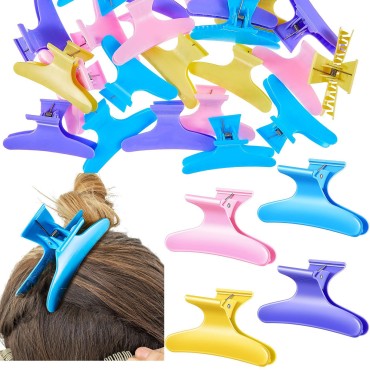 Pangda 24 Pieces Butterfly Clamps Non-slip Chic Styling Claw Hair Clips for Women and Girls (Multi Color)