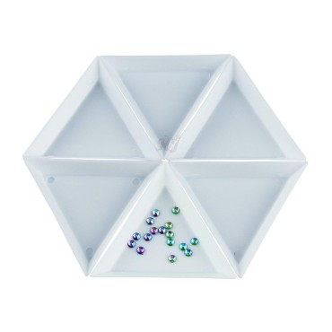 6pcs White Triangle Bead Sorting Trays,Magical Tray for Rhinestones for Flipping Flatback Rhinestones, HJ-NA113