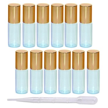 12Pcs 5ml Pearl Color Glass Roller Bottles Roll-on...