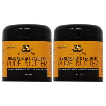 Sunny Isle Jamaican Black Castor Oil Pure Butter Original 4oz (Pack of 2)