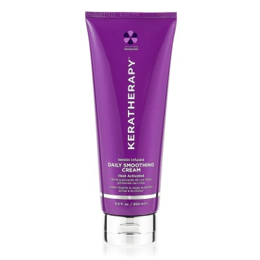 KERATHERAPY Keratin Infused Daily Smoothing Cream, 6.8 fl. oz., 200 ml - Award Winning Best Seller - Daily Smoothing Cream for Blowouts with Collagen, Jojoba Oil, Wheat & Argan Oil