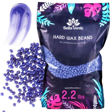 Bella Verde Wax Beans 2.2lb - Hard Wax Beads for Hair Removal - Brazilian Eyebrow Home Body Wax for Men Women - Hot Wax for Brazilian Body Legs Eyebrows Face Lips Armpits