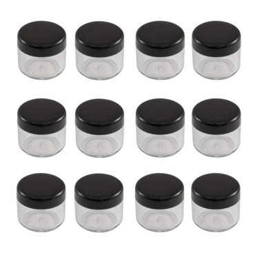 12PCS 15 Gram 15ml 0.5oz Refillable Black Plastic ...
