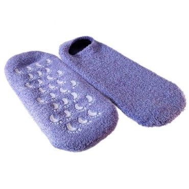 NatraCure Moisturizing Gel Socks - (Helps Dry Feet, Cracked Heels, Dry Heels, Rough Calluses, Cuticles, Dead Skin, Use with Your Favorite Lotions, Creams or Spa Pedicure) - Color: Lavender