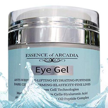 Eye Gel, for Dark Circles, Puffiness, Wrinkles, Skin Firming and Bags - Effective Anti-Aging Eye Gel for Under and Around Eyes including Crows Feet with Hyaluronic Acid and Aloe Vera- 1.7 fl. oz.