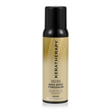 Keratherapy Keratin Infused Perfect Match Gray Root Concealer Spray, Blonde, 3 oz, 118 ml - Root Cover Up Spray to Hide Gray Roots - Keratin Therapy Hair Darkening & Temporary Scalp Concealer
