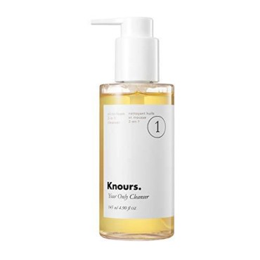 Knours. Your Only Facial Cleanser | Oil-to-Foam Facial Cleanser | Moisturizing Gentle Non-Stripping Non-Drying | EWG Verified Clean Beauty (145 ml/4.9 fl. oz.)