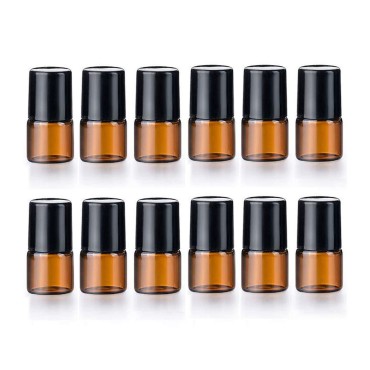 12 Pcs Essential Oil Glass Roller Bottles Mini Tin...