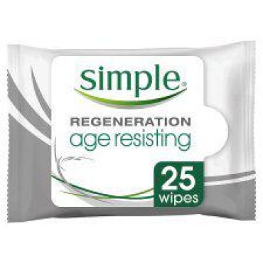 LOT of 3 - Simple Age Resisting Cleansing Face Wipes 25 Pack
