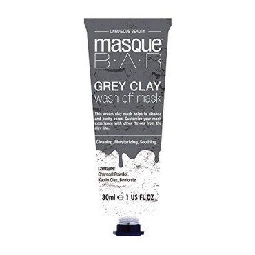 masque BAR Grey Clay Wash Off Facial Mask (70 ml/Tube) - Korean Beauty Skin Care Treatment - Exfoliates, Purifies, Treats Pores, Heals Blemishes - Absorbs Impurities & Excess Oil, Smooths Skin Texture