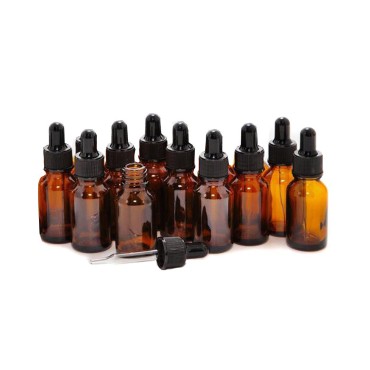 12 PCS Empty Refillable 5ML Amber Glass Droppers E...