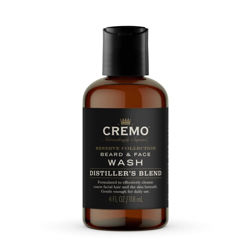 Cremo Distiller's Blend (Reserve Collection) Beard and Face Wash, Specifically Designed to Clean Coarse Facial Hair, 4 Fluid Oz