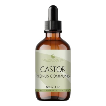 OPO Pure Castor Bean Oil - 100% Pure, Organic, Cold Pressed, 4 OZ Premium Pharmaceutical Grade - Castor Oil for Hair, Nails, Eyelashes, Eyebrows, Beard