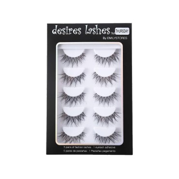 DESIRES LASHES By EMILYSTORES Natural Strip Eyelashes Multipack 5Pairs Per Kits, 04 Thursday