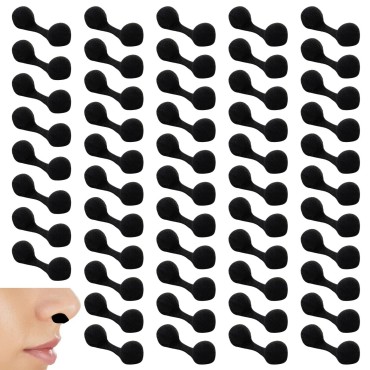 100 Pieces Nose Plugs Disposable, Nose Filters for Sunless Airbrush Spray Tanning, Nose Plug for Allergies and Dust, Spray Tan Nose Filter Sponge (Black)