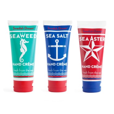 Swedish Dream 3 Pack Mix Set of Sea Salt, Seaweed and Sea Aster Hand & Body Cream