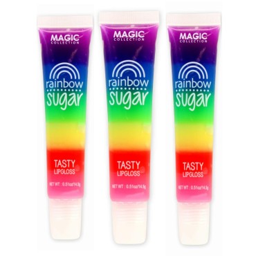 3 Pcs Rainbow Color Sugar Lipgloss...