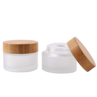 2 Pack 50ml/1.7oz Frosted Glass Cosmetic Cream Jar...