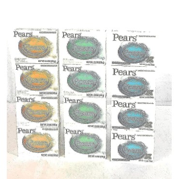 Pears Bar Soap Variety Pack 12 Mint Extract Lemon & Original