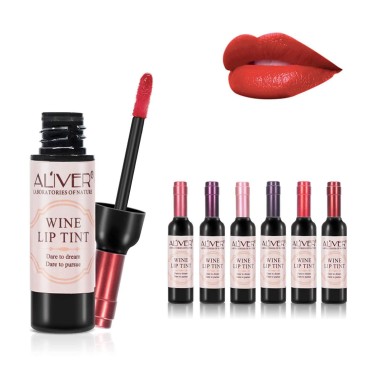 ALIVER 6 Colors Wine Liquid Lipstick, Lady Long La...