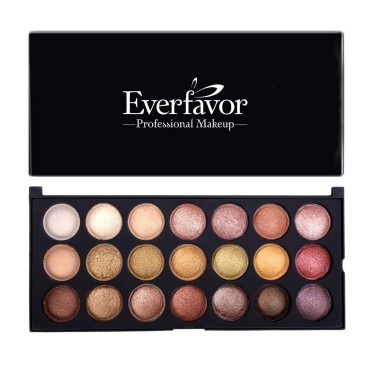 Eyeshadow Palette Makeup, Everfavor Pigmented Eye Shadow Nude Palettes - Professional 21 Colors Shimmer Warm Neutral Smoky Cosmetic Baked Eye Shadows (21 Colors, 09)