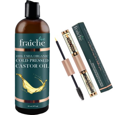 USDA Organic Castor Oil for Eyelashes and Eyebrows...