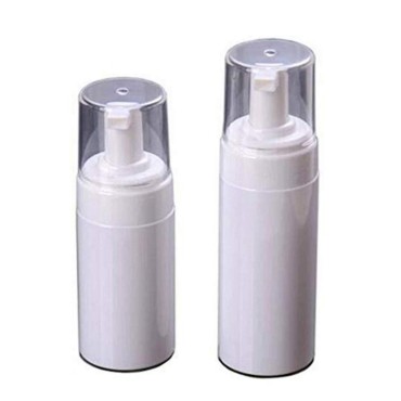 2 Pack 120ml/150ml (4 oz/5 oz) Empty Refillable White BPA Free Plastic Foaming Soap Bottle Small Pump Foamer Jar Pot Dispenser Containers For Spray Mousses Liquid Travel