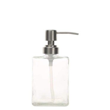 1PC Transparent Square Glass Empty Pump Dispenser ...