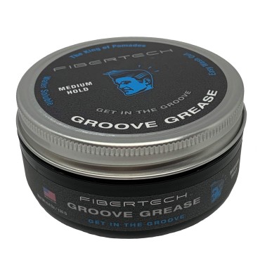 Fibertech | GROOVE GREASE | Medium Hold High Shine | Professional Grade Water-Based Pomade | Natural Ingredients | Long Lasting Styling Volume | Easy Wash Out | Protects Hair from UV Rays | 4.4oz Jar