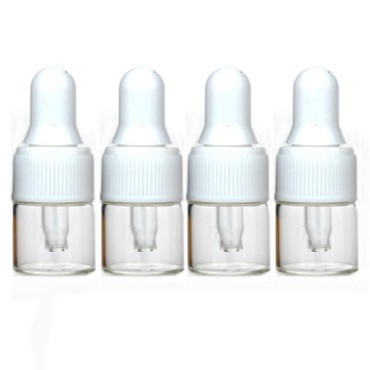 100Pcs 1ml Clear Mini Cute Glass Essential Oil Dro...