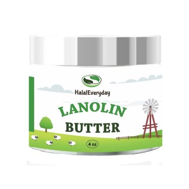Lanolin (Anhydrous) - Ultra Refined Butter - Use for Lotion, Cream, Lip Balm, Oil, Stick, or Body Butter 4oz - Natural Nipple cream - lip balm By HalalEveryday®