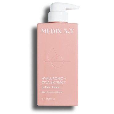 Medix 5.5 Hyaluronic Acid + Vitamin E Cream Body Lotion & Face Moisturizer | Hydrating Dry Skin Firming Lotion Minimizes Look Of Wrinkles, Stretch Marks, & Crepey Skin | Skin Care Products | 15 Fl Oz