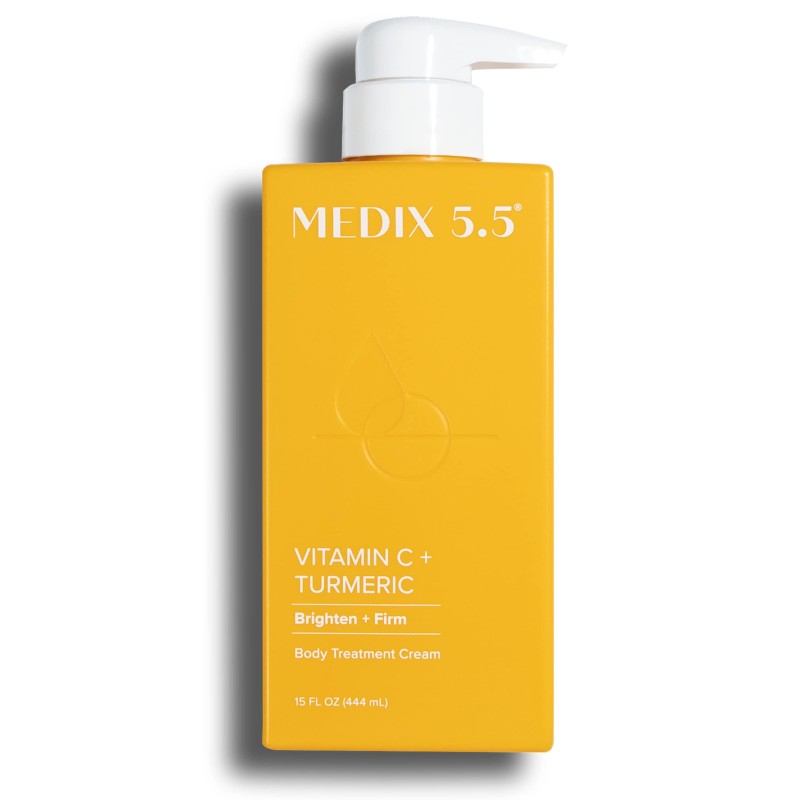 Medix 5.5 Vitamin C Cream Face & Body Lotion, Moisturizer | Anti Aging Skin Care Firming & Brightening, Diminishes The Look Of Uneven Skin Tone, Age Spots, & Sun Damaged Dry Skin, 15 Fl Oz