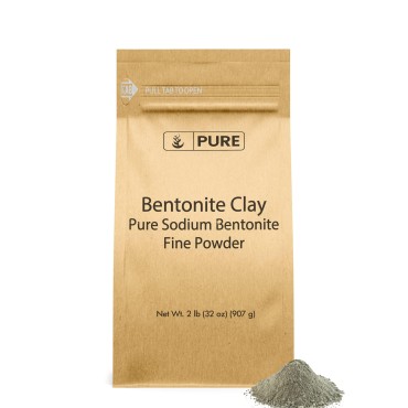 Pure Original Ingredients Bentonite Clay (2 lb) Fine Powder, Pure Sodium Bentonite, for Face Masks & More