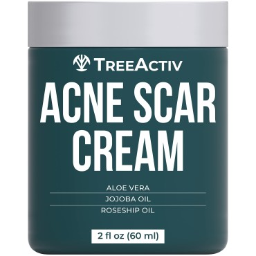 Acne Scar Cream 2 Fl oz, Acne Scar Removal Cream for Old & New Acne Scars, Powerful Acne Scar Treatment for Face & Body Scars, with Effective Natural Ingredients, 500+ Uses, by TreeActiv